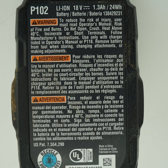 Ryobi P102 18V One+ Lithium Ion Compact Battery - Picture 6 of 6
